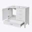 Meuble-lavabo moderne 36 po avec cadre en pin massif, 1 porte à fermeture douce et 3 tiroirs, armoire de rangement moderne-348801142