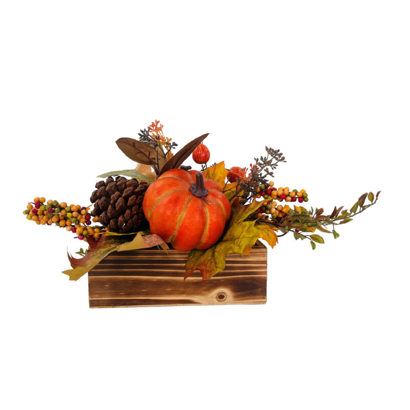 Pumpkin Centerpiece in Planter