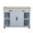 47" Kitchen Island with Extendable Dining Table, Power Outlet & Internal Storage Rack (Grey Blue)-129470391