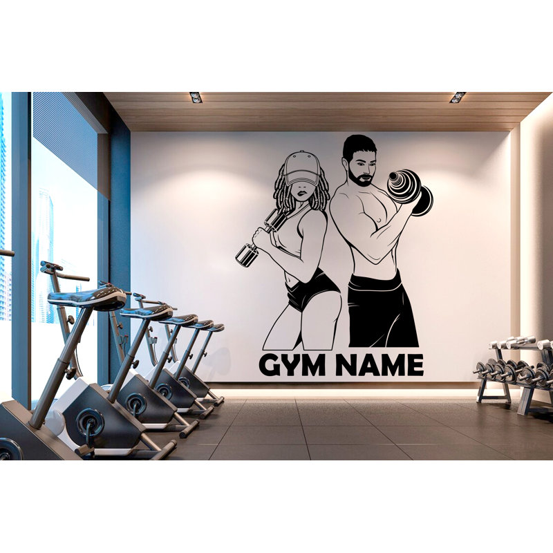 Adhésif décoratif gym personnalisé, Marine, H 22 po x l 18 po