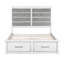 Lit plateforme antique au fini blanc et gris avec rangement pour pied de lit-252761504