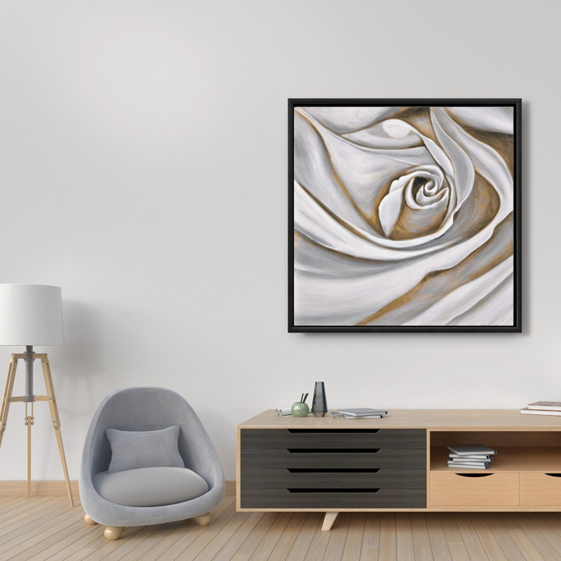 "Rose blanche en gros plan" sur toile