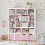 49.4" 5-Tier Cube Storage Bookcase With 4 Drawers,Standard Bookcase With Open Bookshelves
