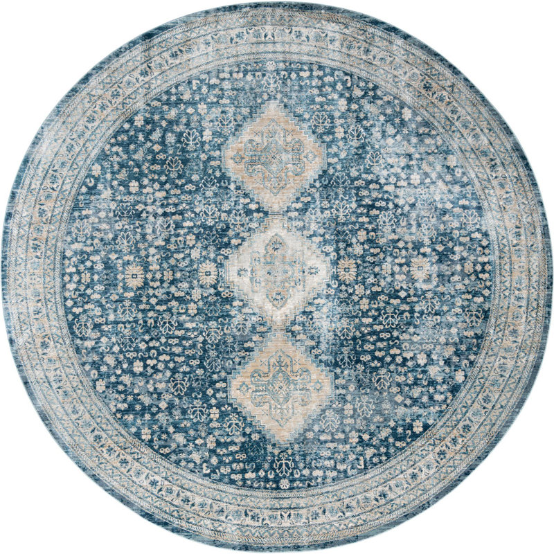 Tapis bleu marine Alabama, Rond 10 pi 2 po
