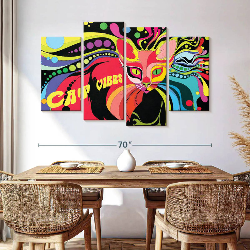 Brampt Psychedelic Cat Vibes, 42" H x 68" W