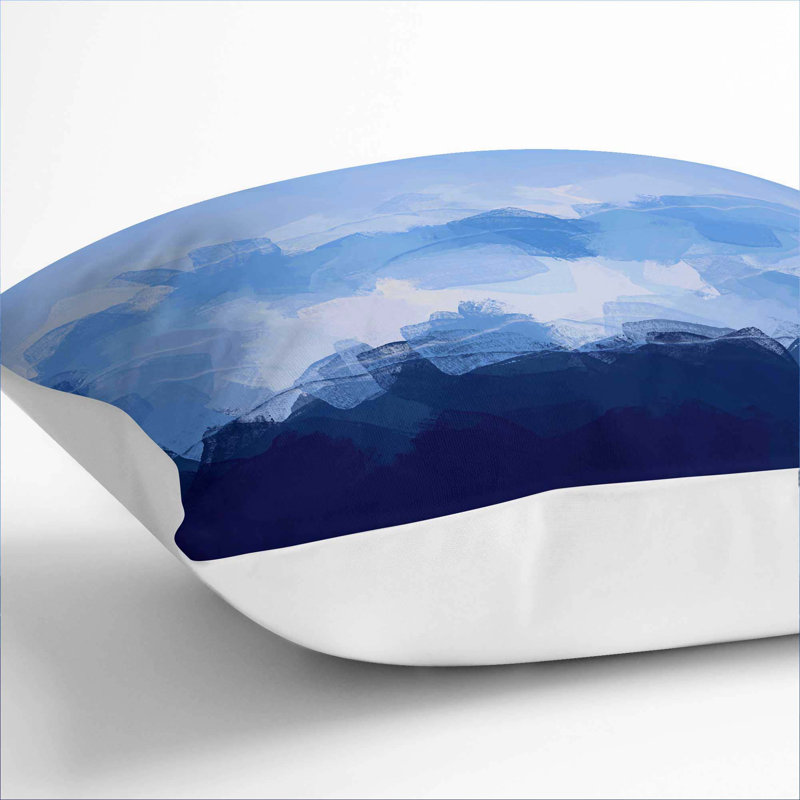 Mountain Sky Cushion with Filling, 55cm H x 55cm W x 20cm D, White