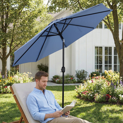 9 ft. Aluminum Cantilever Residential Solar Tilt Half Patio Umbrella