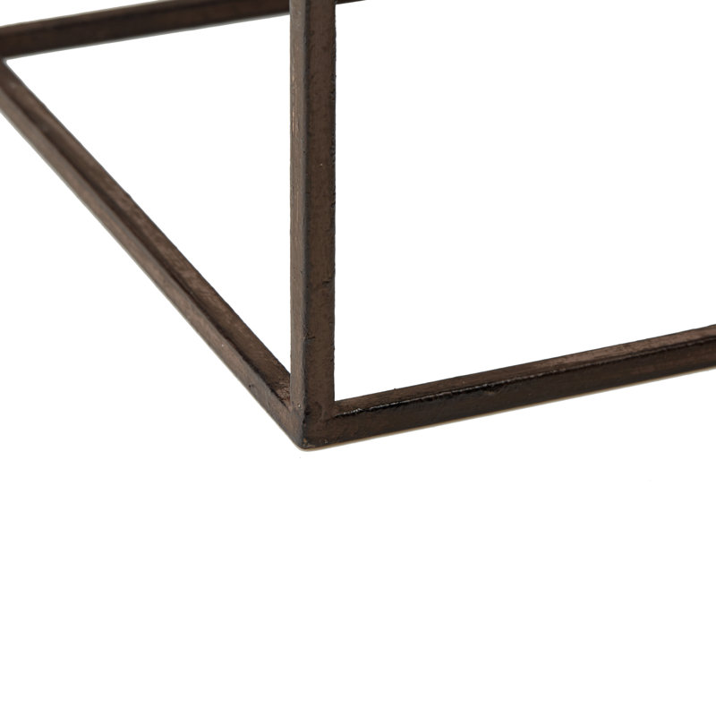 Gold and Black Metal Geometric Cube Decor Set, 3-Piece