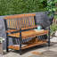 Banc Classic Imperial, design avec tablette, bois, finition avec accoudoirs noirs, siège d'une profondeur de 52,25 po, siège 17,75 po