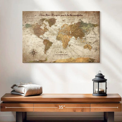 Be The Navigator Push Pin World Map