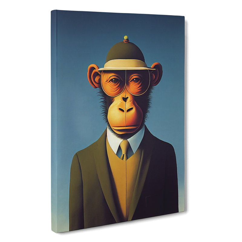Mr Monkey - Wrapped Canvas Print, 50cm H x 35cm W x 3cm D