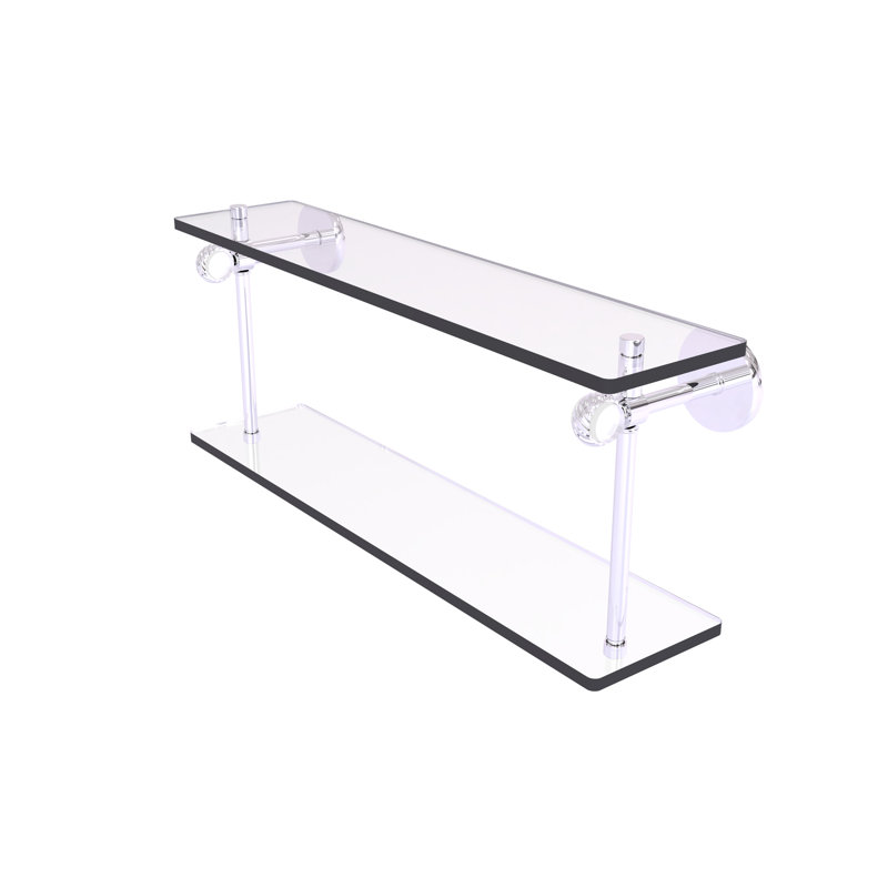 Margolis 2 Piece Accent Shelf, Polished Chrome, 9.2" H x 22" W x 5.6" D
