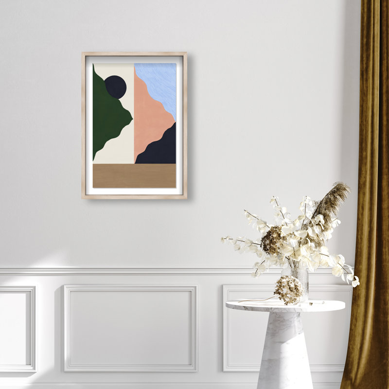 Peaking Mountains Print by Oliver Gal, 21.5"H x 31.5"W, Natural Oak Shadowbox
