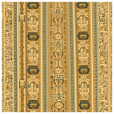 Egyptian Hieroglyphic Motif Double Sided Throw Pillows
