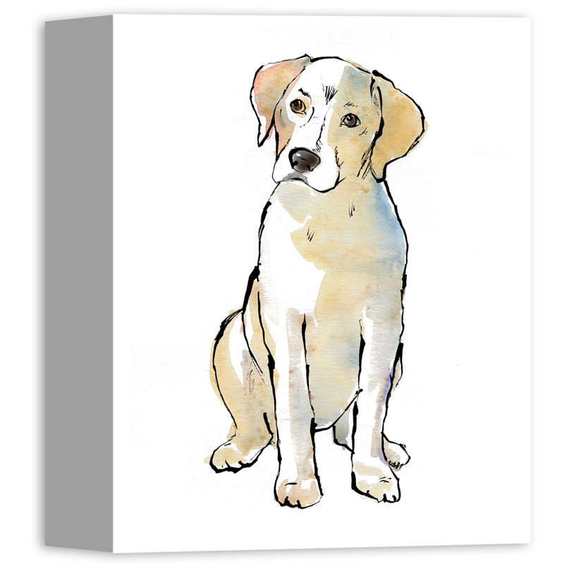 « yellow labrador dog black », impression, H 10 po x l 8 po, Cadre noir