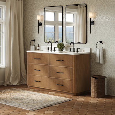 Ensemble de meuble-lavabo double 60 po Francesca