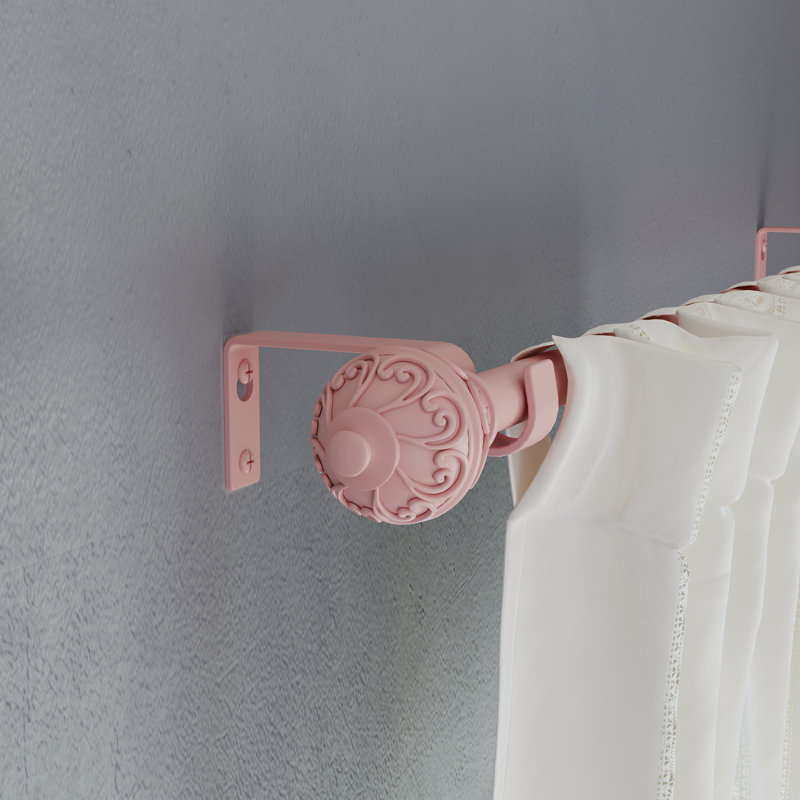 Tringle à rideaux simple réglable en métal Galure, rose, 84" - 120"