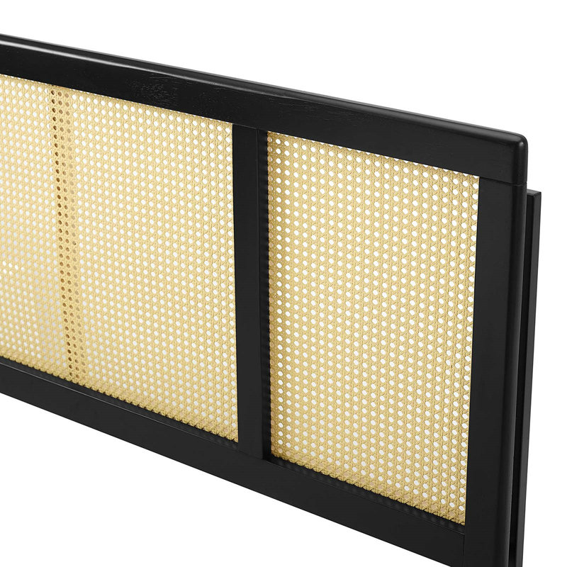 Delmare Cane Headboard, King, Black