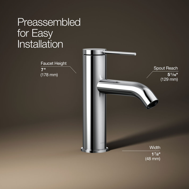 Components Single-Handle Bathroom Sink Faucet, Polished Chrome