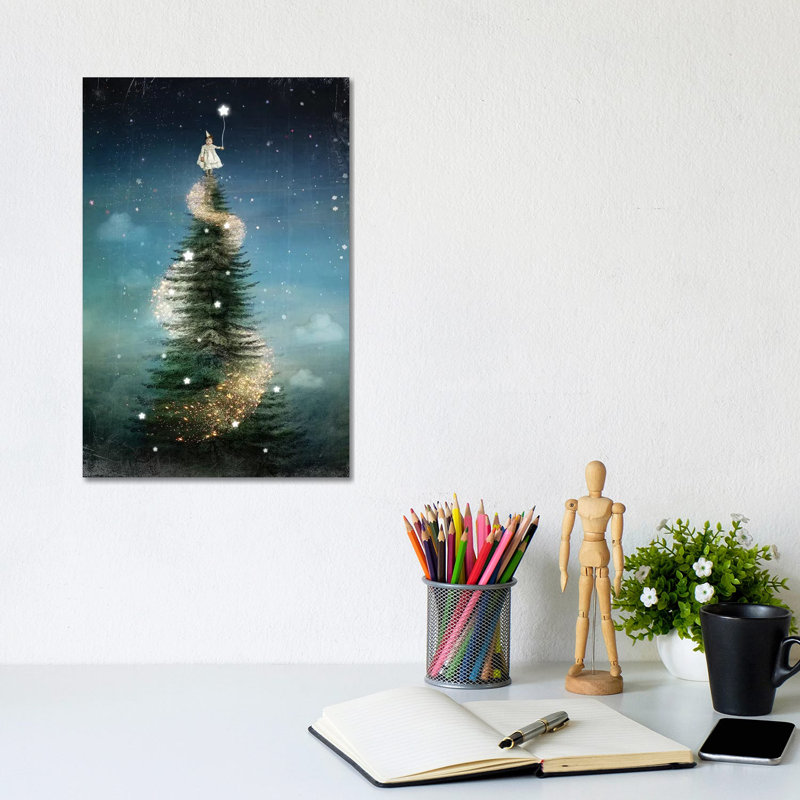 «Royal Sapin» par Catrin Welz-Stein - impression d'art graphique, H 12 po x l 8 po x P 0,75 po, Toile tendue, Pas de tapis