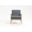 Table basse et 2 chaises Style, siège en lin gris, bois massif