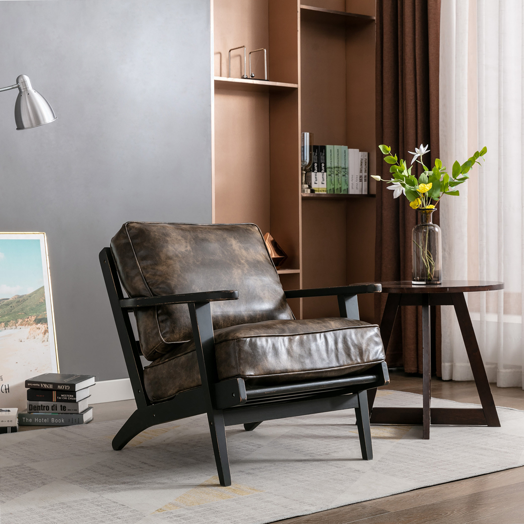 Corrigan Studio?? Blaykleigh Pu Leather Accent Chair, Living Room Chair ...
