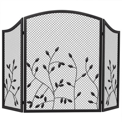 3-Panel Folding Fireplace Screen