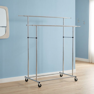 65" Dual Bar adjustable Industrial Garment Rack