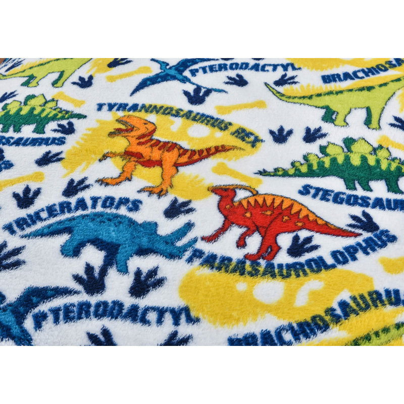 Velosso Dinosaur Multi Teddy Soft Cosy Fleece Duvet Set, Double