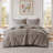 3 Pcs King/Cal King Solid Faux Fur Comforter Mini Set Gray