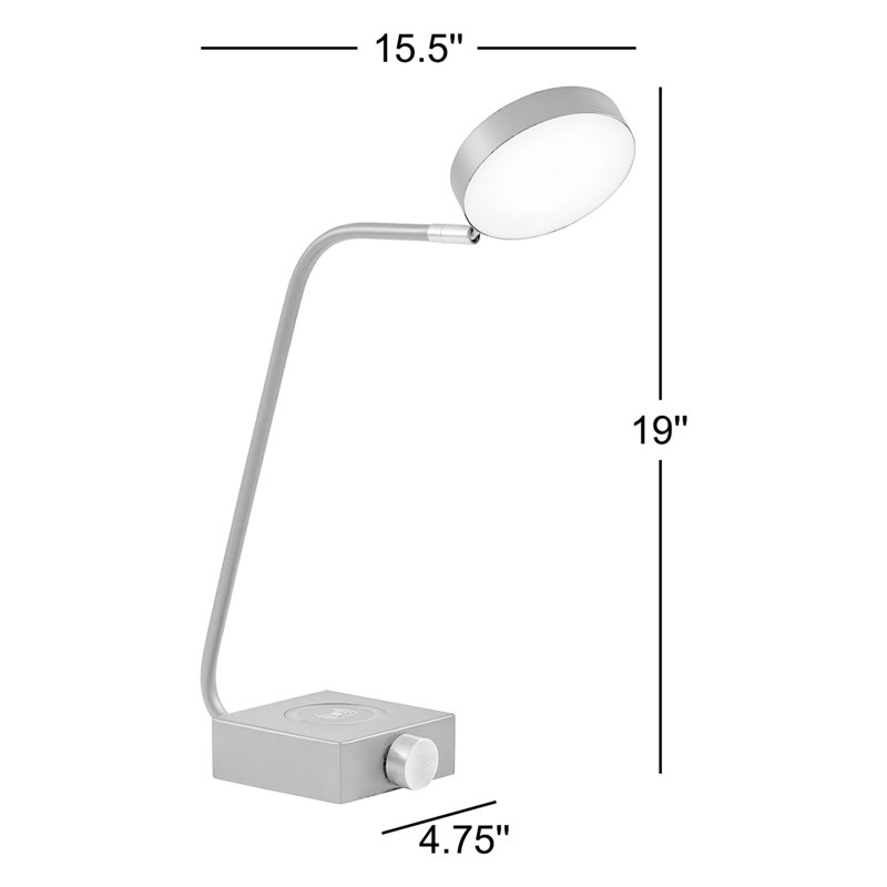 Lampe de bureau noire 19 po avec USB Eltisley