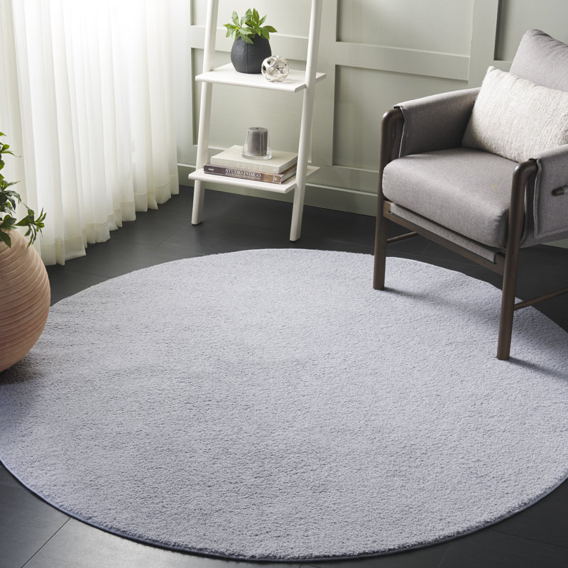 Boucle 100 Performance Machine Washable Solid Color Rug, Round 6'