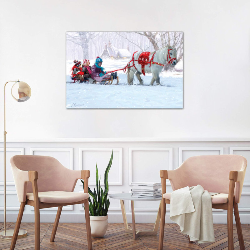 Christmas Pony Ride by The Macneil Studio - Wrapped Canvas Painting, 66.04 cm H x 45.72 cm W x 3.175 cm D