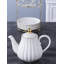 Service à thé en porcelaine - Ensemble de tasses à café / soucoupes, cuillères, théières et pot à crème blanc 8 oz, 17 pièces (blanc)