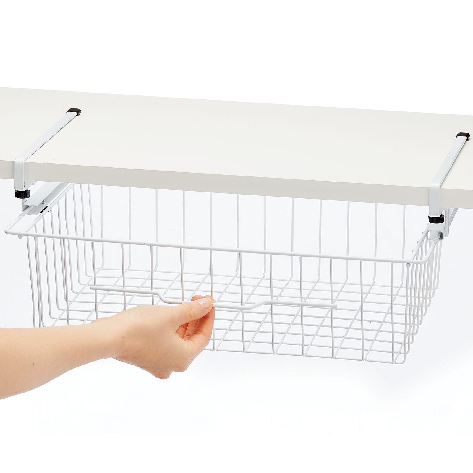 Panier Tiroir Coulissant Suspendu Folpus - Organiseur Sous-vêtements, Blanc, Grand, Installation Facile Sans Outil