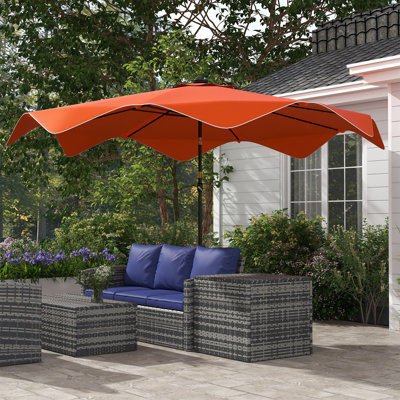 292cm Lighted Tilt Beach Parasol