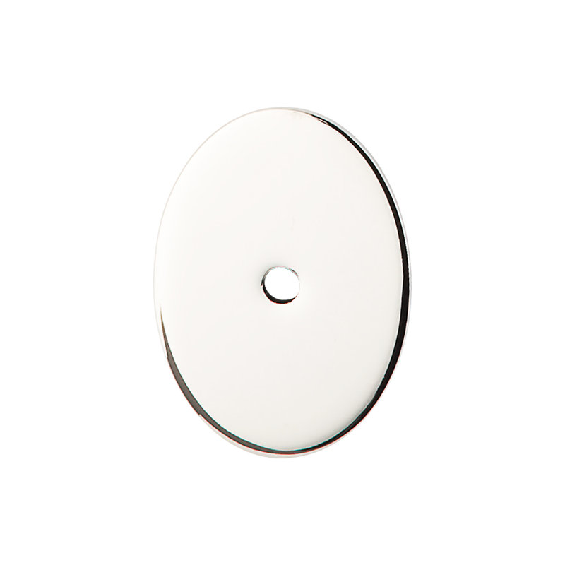 Oval  Backplate, Polished Nickel, 1.75" H x 1.25" W x 0.625" D