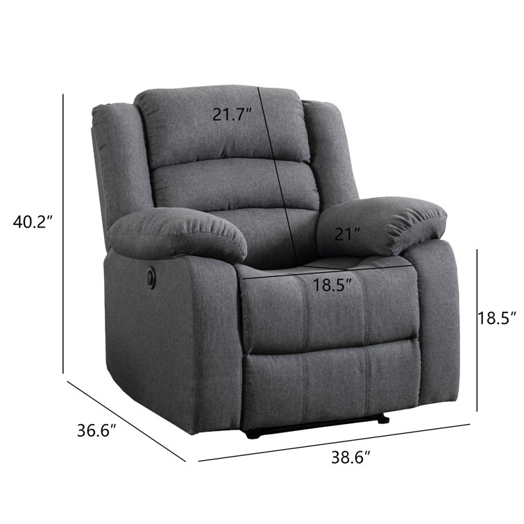 Carollyn 34.6 Wide Super Soft Upholstered Lift Assist Power Recliner with  USB Port