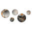 Or et gris, formes modernes, minimalisme IV - ensemble d'art abstrait rond rond de 5