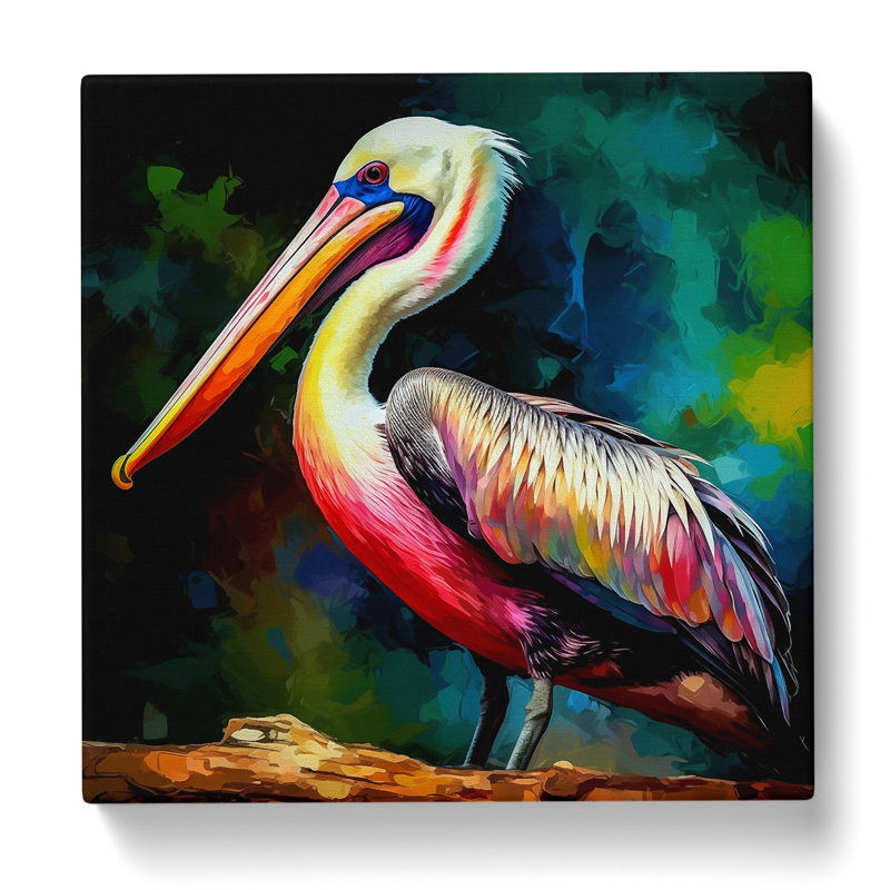 Pelican Fauvism - Wrapped Canvas