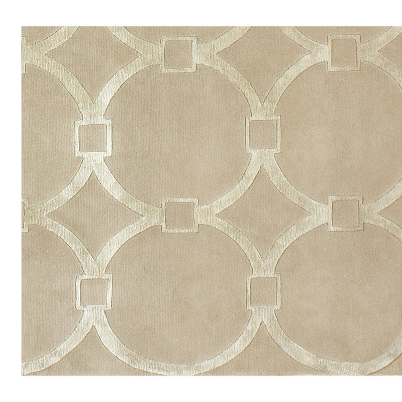Geometric Area Rug in Bisque/Ivory, Rectangle 9' x 12'