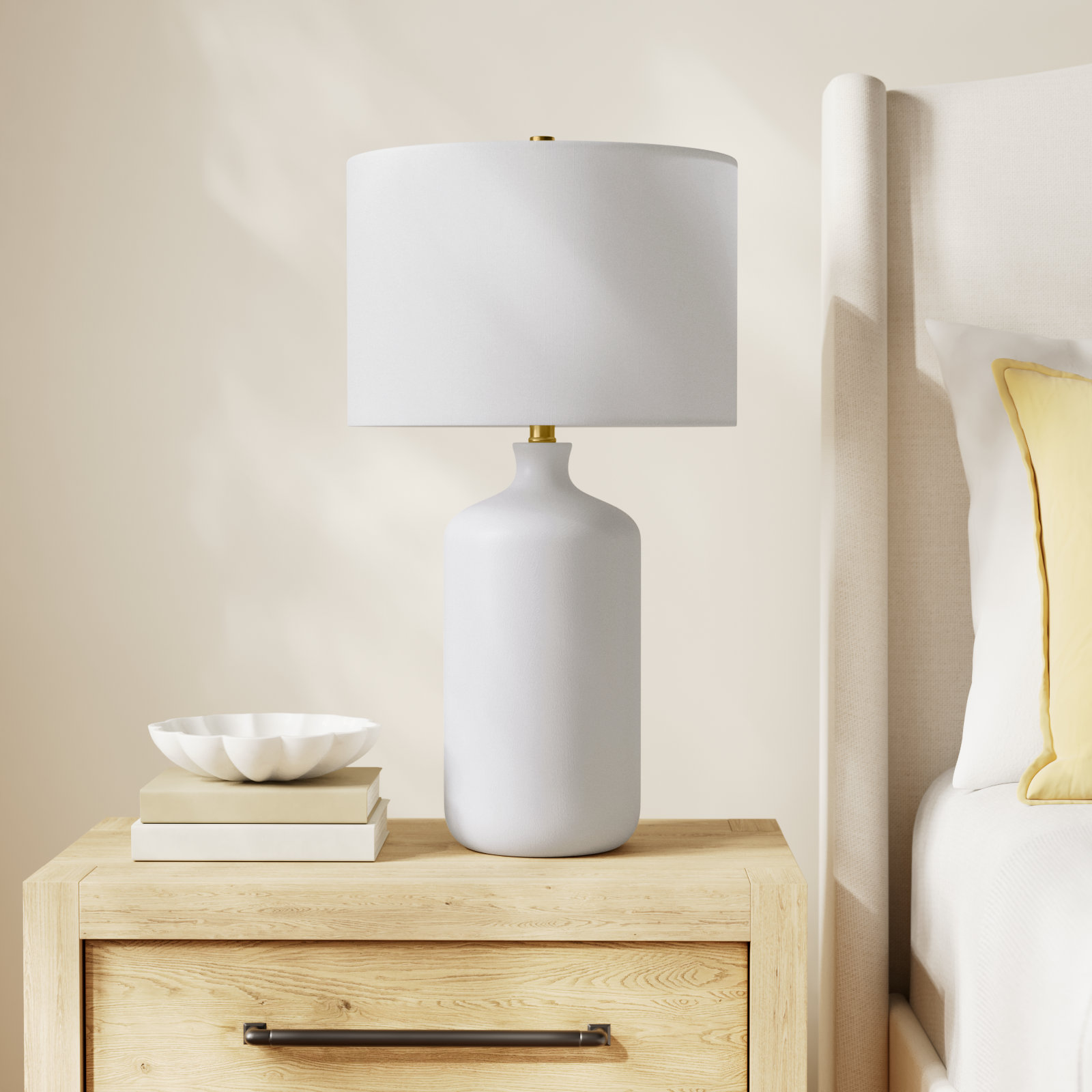 Ivor Ceramic Table Lamp, White