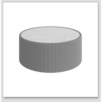 Table basse en cuir clair à plateau cylindrique en cuir léger pour meubles de salon modernes, durables et élégants