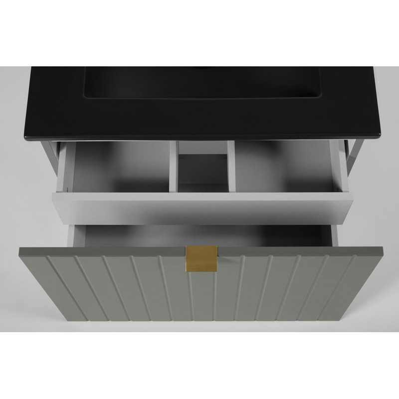 791cm Wall Mounted Single Bathroom Vanity Base Only, Grey