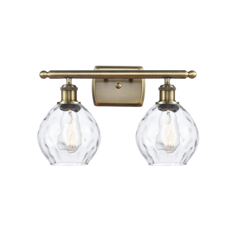 Éclairage pour meuble-lavabo en laiton antique à intensité variable Winningham, Ampoule non incluse, 2 lumières