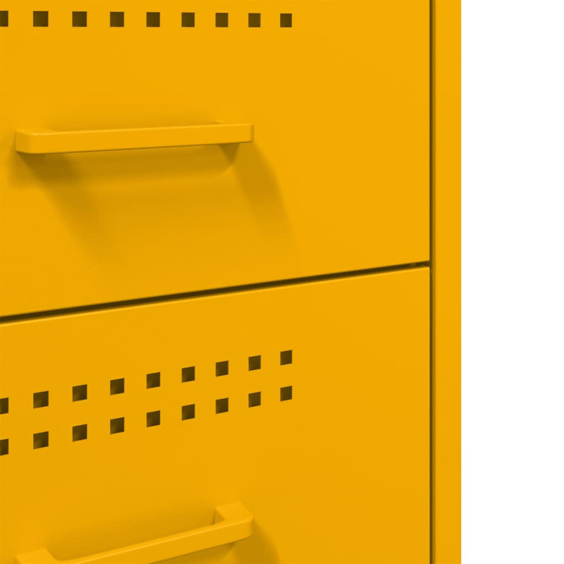 Bedside Cabinets 2 pcs 36x39x68 cm Steel, Mustard Yellow
