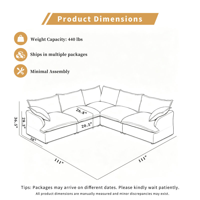 Canapé modulaire en duvet synthétique Kejon, Bleu