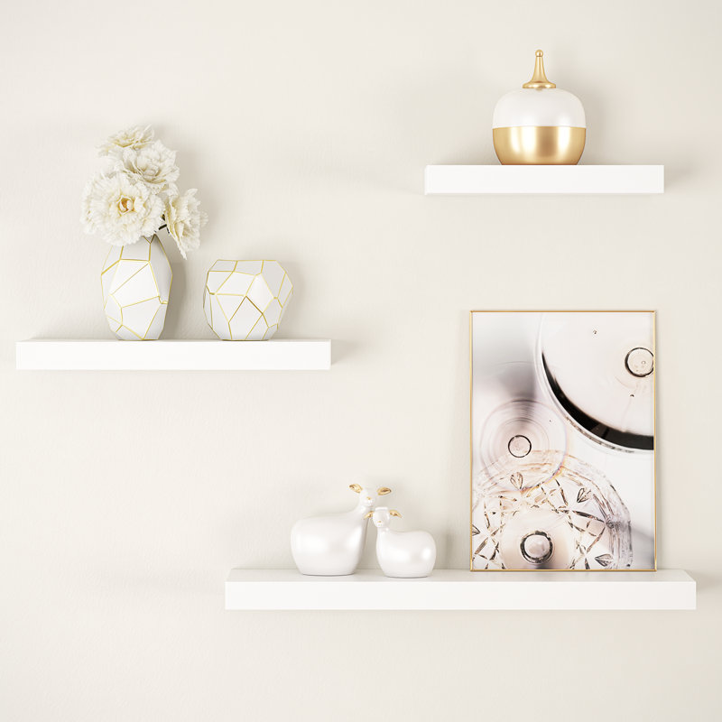 Chelsea 3 Piece Floating Shelves Set, White