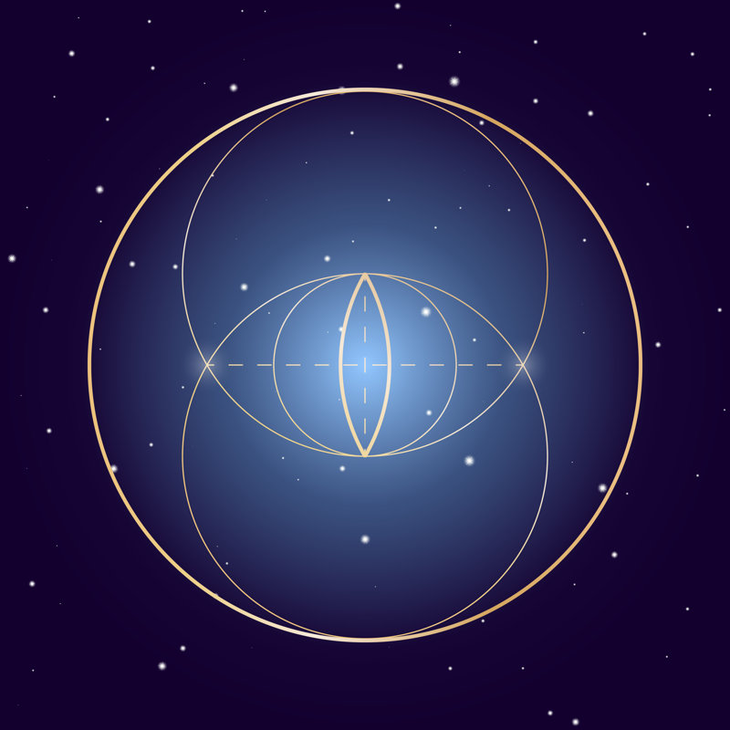 Vesica Piscis - Wrapped Canvas Print, 122cm H x 122cm W x 3.8cm D