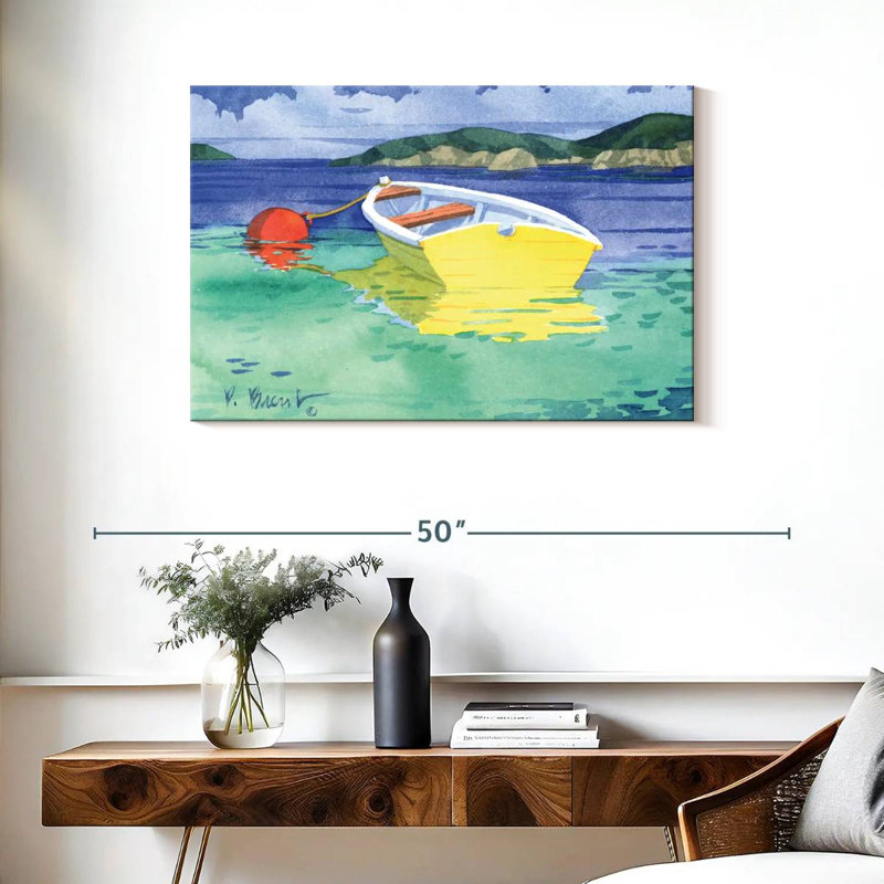 Mehar Yellow Rowboat, 24" H x 36" W
